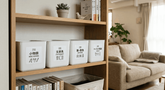 視覚的ノイズを減らすための白い収納ボックスを活用した整理術