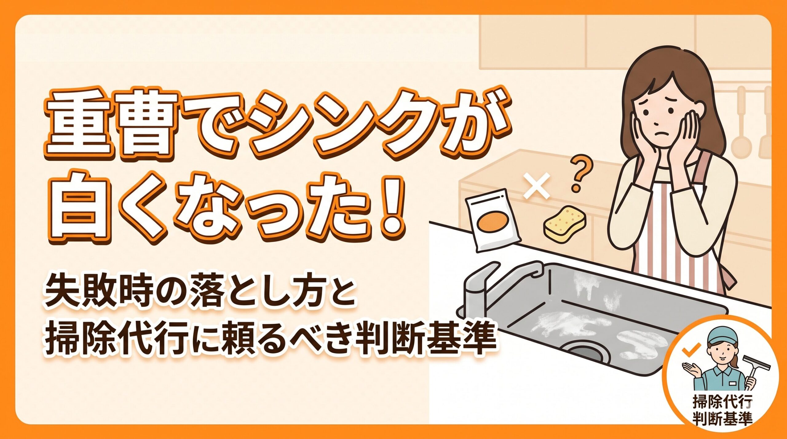 重曹でシンクが白くなった！失敗時の落とし方と掃除代行に頼るべき判断基準